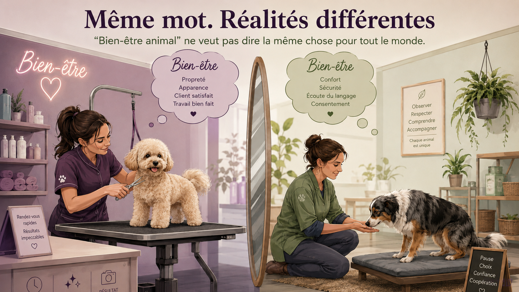 bien etre animal 2 réalités différentes